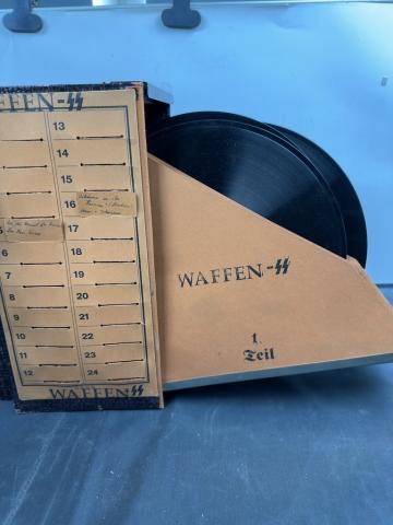 WW2 German Nazi WAFFEN SS gramophone records set in case from SS school