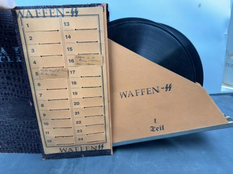 WW2 German Nazi WAFFEN SS gramophone records set in case from SS school