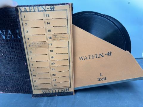 WW2 German Nazi WAFFEN SS gramophone records set in case from SS school