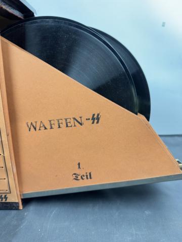 WW2 German Nazi WAFFEN SS gramophone records set in case from SS school