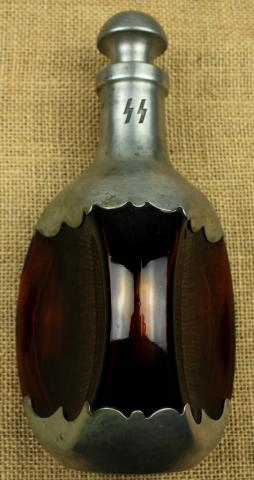 WW2 German Nazi WAFFEN SS Kantine carafe bottle silverware swastika