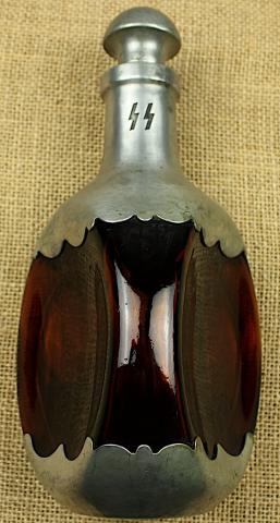 WW2 German Nazi WAFFEN SS Kantine carafe bottle silverware swastika