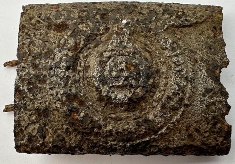 WW2 German Nazi WAFFEN SS KURLAND battlefield relic found uniform belt buckle