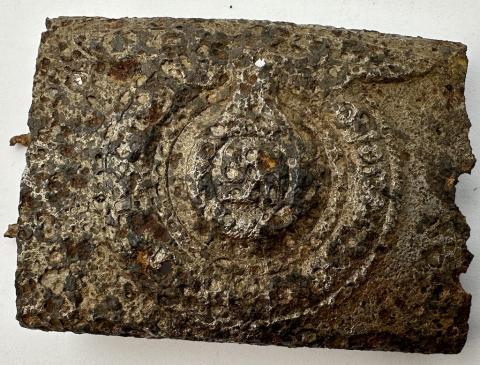 WW2 German Nazi WAFFEN SS KURLAND battlefield relic found uniform belt buckle