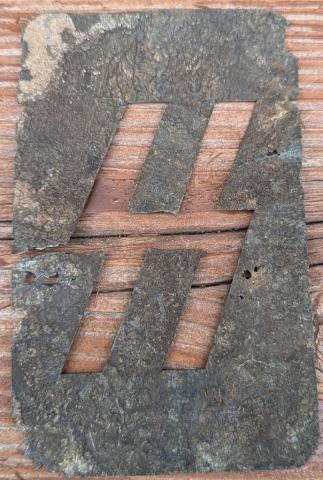 WW2 German Nazi WAFFEN SS metal template for SS runes original for sale