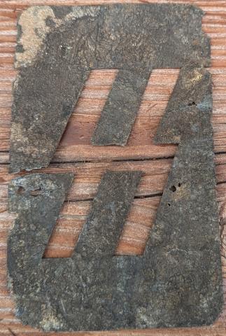 WW2 German Nazi WAFFEN SS metal template for SS runes original for sale