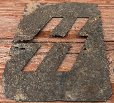 WW2 German Nazi WAFFEN SS metal template for SS runes original for sale