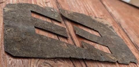 WW2 German Nazi WAFFEN SS metal template for SS runes original for sale
