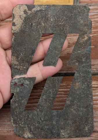 WW2 German Nazi WAFFEN SS metal template for SS runes original for sale
