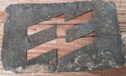 WW2 German Nazi WAFFEN SS metal template for SS runes original for sale