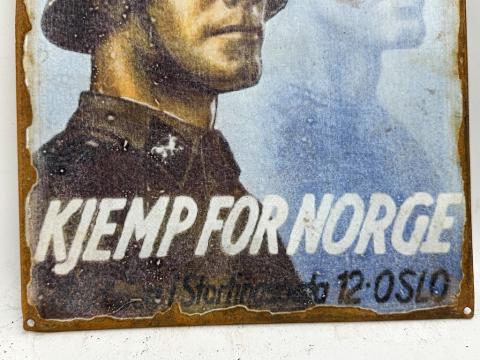 WW2 German Nazi Waffen SS Nordmenn recruitment metal sign
