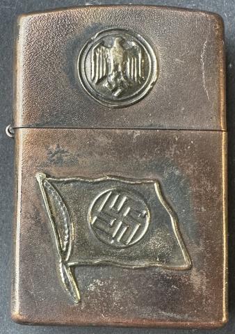 WW2 German Nazi WAFFEN SS NSDAP Swastika flag zippo lighter relic WW2 German Nazi WAFFEN SS NSDAP Swastika flag zippo lighter relic by RZM