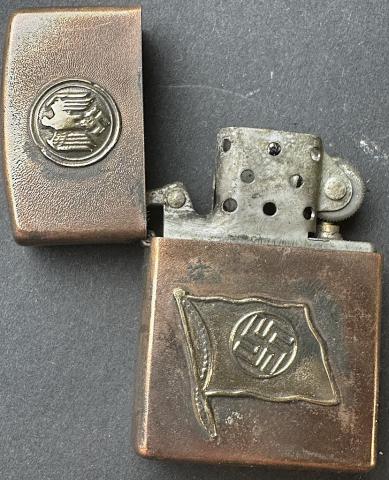 WW2 German Nazi WAFFEN SS NSDAP Swastika flag zippo lighter relic by RZM WW2 German Nazi WAFFEN SS NSDAP Swastika flag zippo lighter relic by RZM