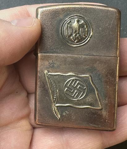 WW2 German Nazi WAFFEN SS NSDAP Swastika flag zippo lighter relic by RZM WW2 German Nazi WAFFEN SS NSDAP Swastika flag zippo lighter relic by RZM