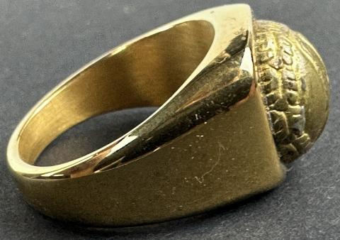 WW2 German Nazi WAFFEN SS Officer golden ring ss runes gold original authentic