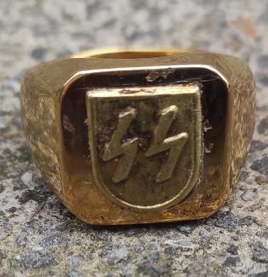 WW2 German Nazi WAFFEN SS officer Golden ring silver 800 original