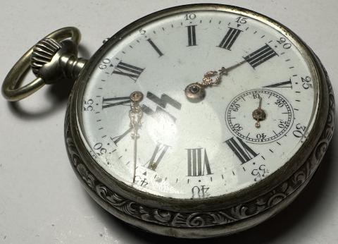 WW2 German Nazi WAFFEN SS Officer pocket WATCH Swastika Dagger MOTTO