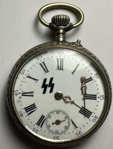 WW2 German Nazi WAFFEN SS Officer pocket WATCH Swastika Dagger MOTTO