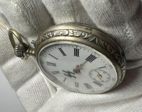 WW2 German Nazi WAFFEN SS Officer pocket WATCH Swastika Dagger MOTTO