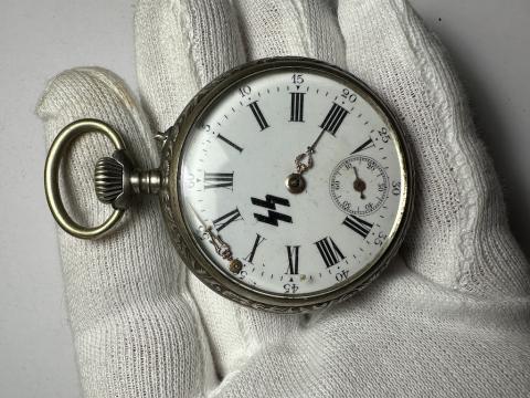 WW2 German Nazi WAFFEN SS Officer pocket WATCH Swastika Dagger MOTTO