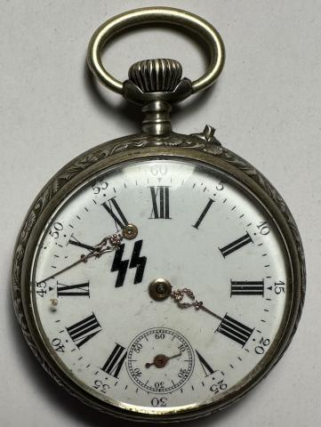 WW2 German Nazi WAFFEN SS Officer pocket WATCH Swastika Dagger MOTTO