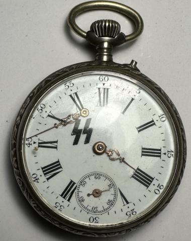 WW2 German Nazi WAFFEN SS Officer pocket WATCH Swastika Dagger MOTTO