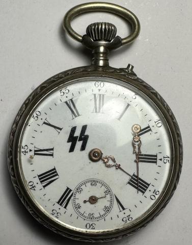 WW2 German Nazi WAFFEN SS Officer pocket WATCH Swastika Dagger MOTTO