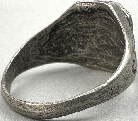 WW2 German Nazi WAFFEN SS officer silver ring original for sale bague allemande WW2 German Nazi WAFFEN SS officer silver ring original for sale bague allemande