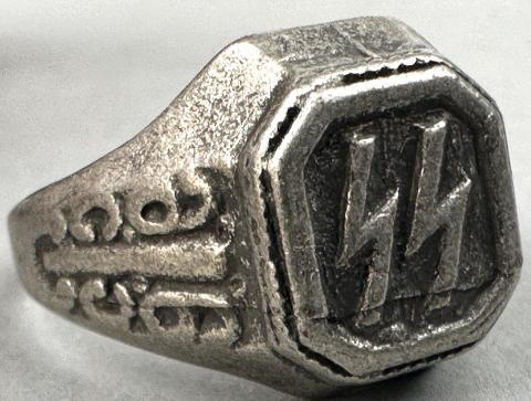 WW2 German Nazi WAFFEN SS officer silver ring original for sale bague allemande WW2 German Nazi WAFFEN SS officer silver ring original for sale bague allemande