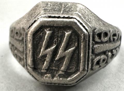 WW2 German Nazi WAFFEN SS officer silver ring original for sale bague allemande WW2 German Nazi WAFFEN SS officer silver ring original for sale bague allemande