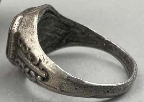 WW2 German Nazi WAFFEN SS officer silver ring original for sale bague allemande WW2 German Nazi WAFFEN SS officer silver ring original for sale bague allemande