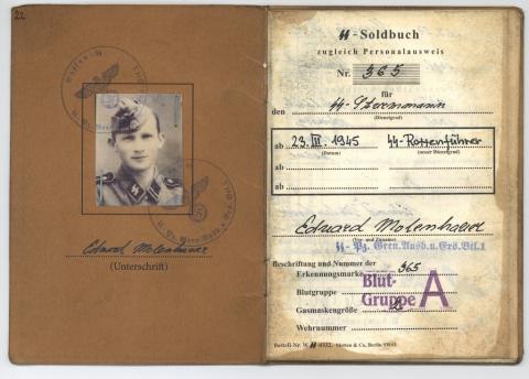 WW2 German Nazi WAFFEN SS PANZER Grenadier ID SOLDBUCH with RARE etui