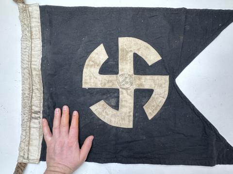 WAFFEN SS panzer WIKING FLAG banner original marked SS runes and stamped