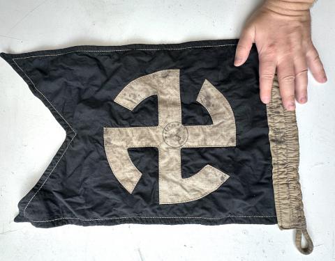 WW2 German Nazi WAFFEN SS Panzer WIKING division FLAG banner marked SS runes and stamped