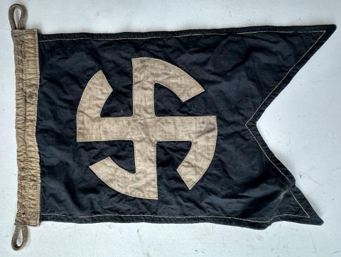 WW2 German Nazi WAFFEN SS Panzer WIKING division FLAG banner marked SS runes and stamped