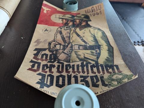 WW2 German Nazi Waffen SS POLIZEI recruitment wall poster stamped