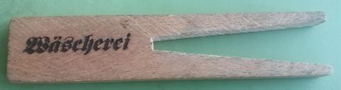 WW2 German Nazi Waffen SS school Lazarett cloth wood hanger 1944 marked