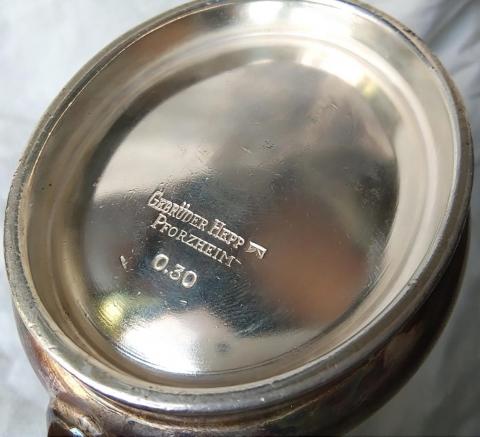 WW2 German Nazi Waffen SS silverware milk pot with SS runes and SS name