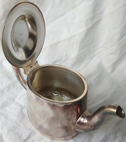 WW2 German Nazi Waffen SS silverware milk pot with SS runes and SS name