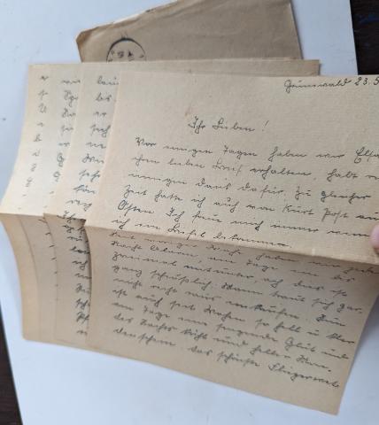 WW2 German Nazi WAFFEN SS Totenkopf concentration camp Dachau SS Guard feldpost letter stamped