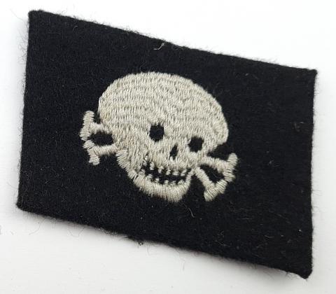 WW2 German Nazi WAFFEN SS TOTENKOPF Concentration camp GUARD collar tab skull NCO tunic removed
