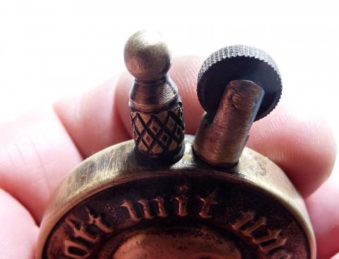 WW2 German Nazi Waffen SS Totenkopf fancy lighter marked eagle reich