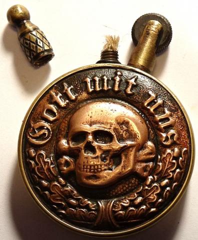 WW2 German Nazi Waffen SS Totenkopf fancy lighter marked eagle reich