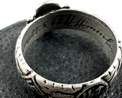 WW2 German Nazi WAFFEN SS TOTENKOPF Himmler Honor ring in case