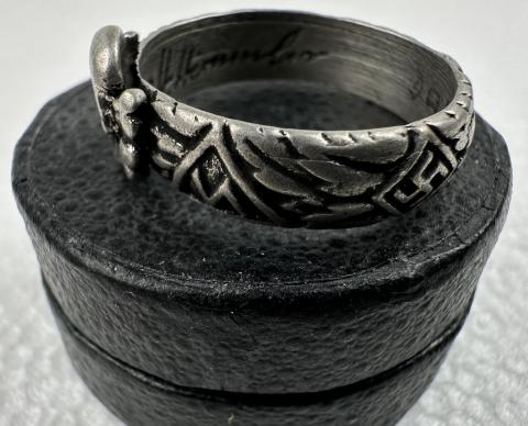 WW2 German Nazi WAFFEN SS TOTENKOPF Himmler Honor ring in case