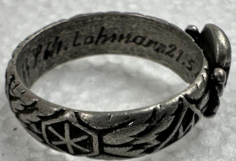 WW2 German Nazi WAFFEN SS TOTENKOPF Himmler Honor ring in case