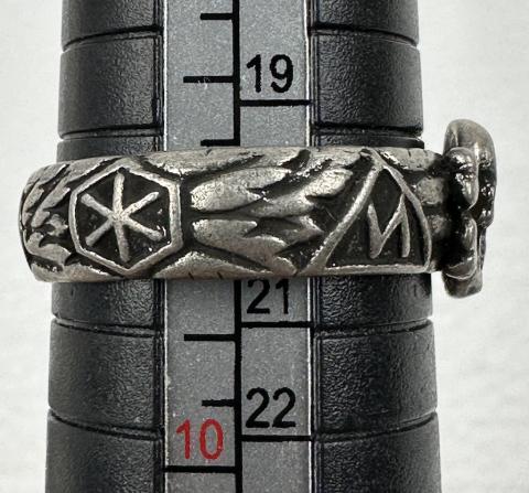 WW2 German Nazi WAFFEN SS TOTENKOPF Himmler Honor ring in case