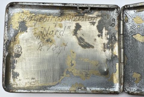 WW2 WAFFEN SS TOTENKOPF NORD WIKING cigarette case RZM