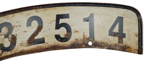 WW2 German Nazi WAFFEN SS TOTENKOPF PANZER front wheel motorcycle stamped licence