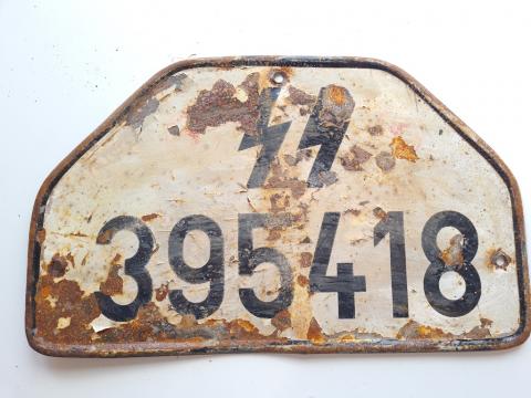 WW2 German Nazi WAFFEN SS TOTENKOPF PANZER licence plate troops truck WW2 German Nazi WAFFEN SS TOTENKOPF PANZER licence plate troops truck
